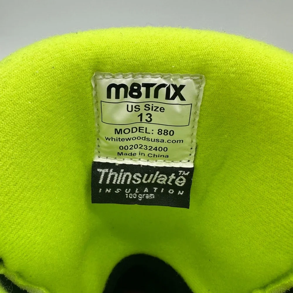 Whitewoods Matrix 880 Snowboard Boots Mens‎ 13 Black Neon MOZ Dial Thinsulate